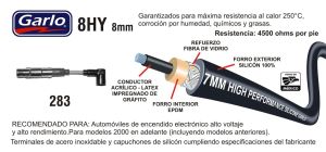 CABLES PARA BUJIA 283-8HY-GAR