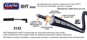 CABLES PARA BUJIA CHEVROLET-GMC-BUICK-CADILLAC CAVALIER 3143-8HY-GAR