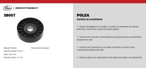 POLEA CHEVROLET-GMC-BUICK-CADILLAC BUICK CENTURY 38007