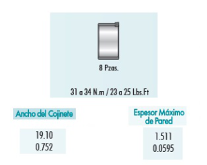 METALES DE BIELA CHRYSLER-DODGE-HYUNDAI ACCENT 4B1829-020
