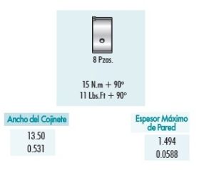 METALES DE BIELA TOYOTA ECHO 4B9035-STD