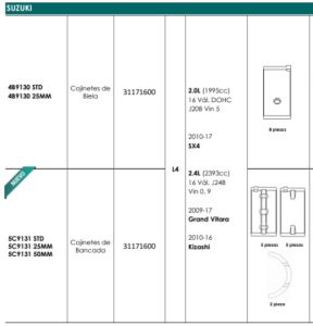 METALES DE BIELA SUZUKI GRAND VITARA 4B9130-025