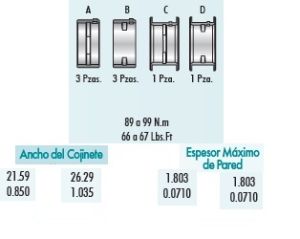 METALES DE BANCADA FORD-LINCOLN-MERCURY AEROSTAR 4C2006-STD