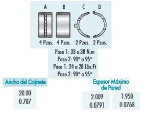 METALES DE BANCADA NISSAN 350Z 4C2633-010